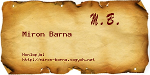 Miron Barna névjegykártya